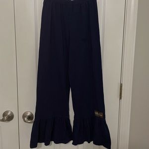 Matilda Jane Navy Big Ruffle Pants size 10